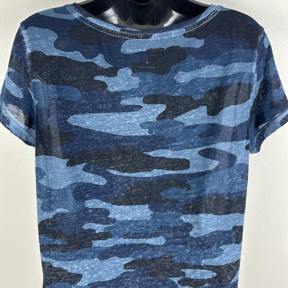 ✨3/$25✨ Lucky Brand Blue Camo Semi-Sheer T-Shirt - M - Picture 7 of 8